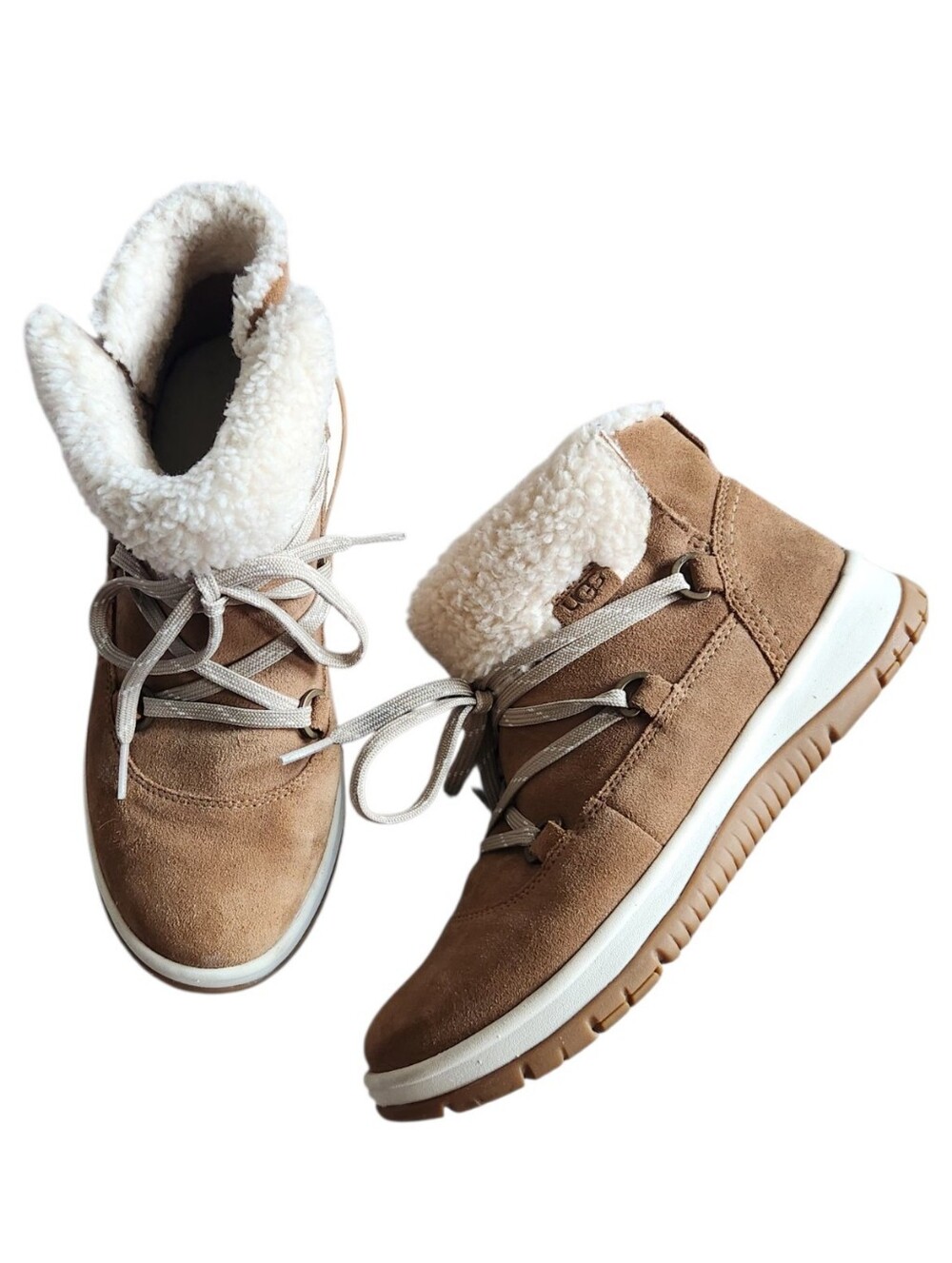 Cozy UGG Cabin Soft Lakesider Heritage Winter Sneaker Boots (Chestnut) Size 8